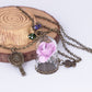 Fashion Rose Flower Glass Shade Pendant Summer Beach Preserved Flower Necklace Ornaments