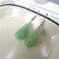 Creative Water Drop Earrings Alloy Natural Opal Powder Crystal Green Aventurine Earrings Stall
