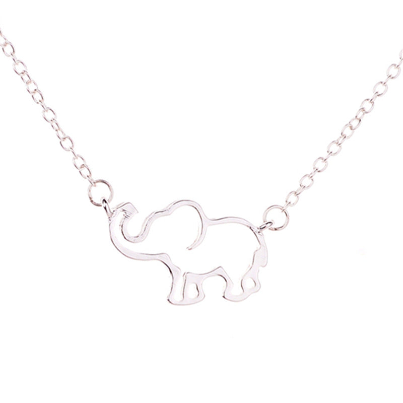 Jewelry Fashion Elephant Pendant Necklace Lucky Hollow Lucky Elephant Clavicle Chain Explosion