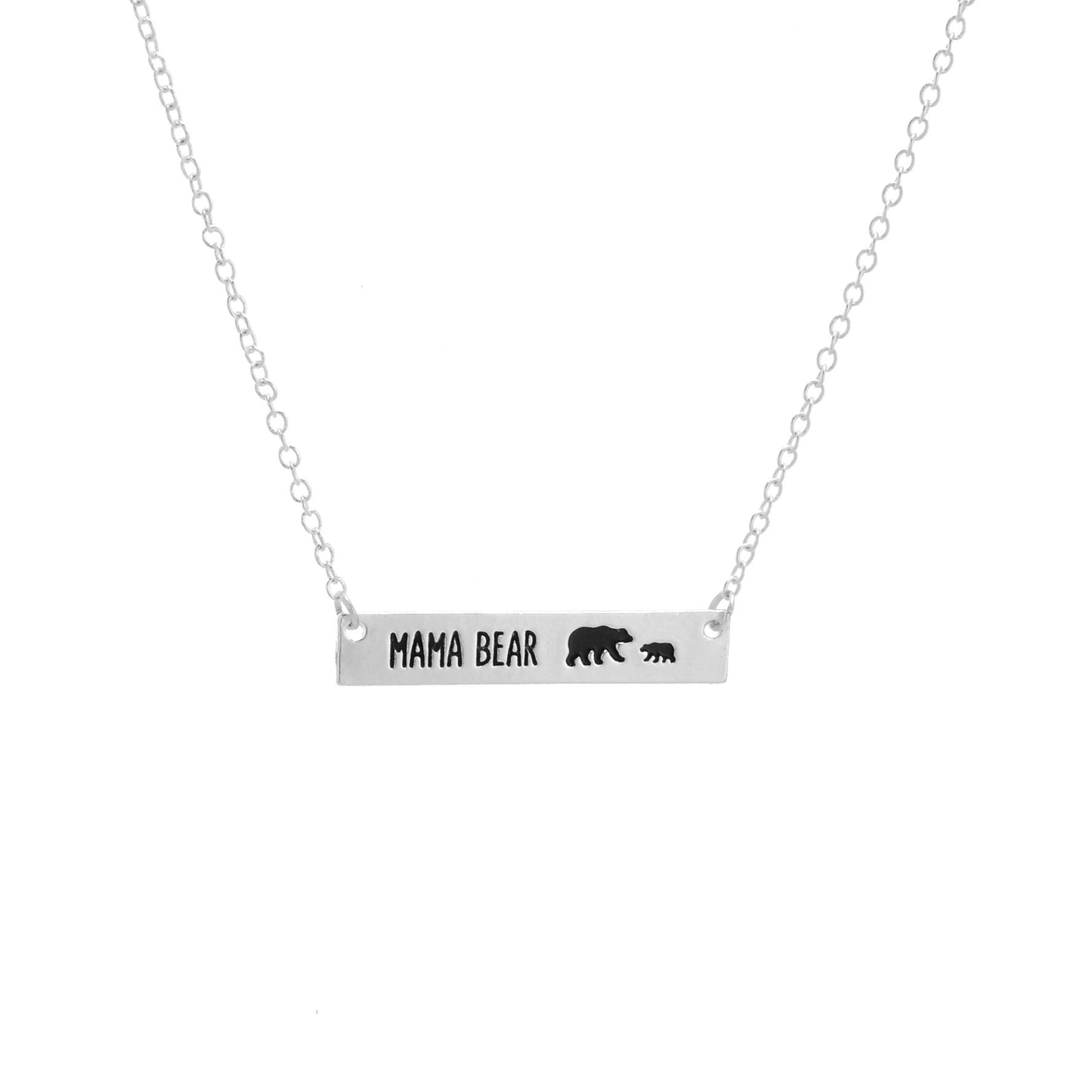 Explosive Mother's Day Gift Simple Fashion Mother Bear Pendant Necklace Alloy Gold and Silver Two Colors