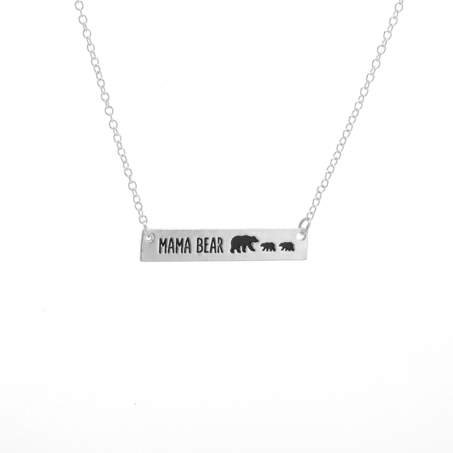Explosive Mother's Day Gift Simple Fashion Mother Bear Pendant Necklace Alloy Gold and Silver Two Colors