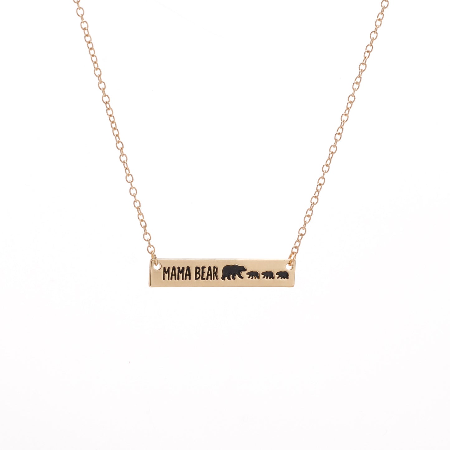 Explosive Mother's Day Gift Simple Fashion Mother Bear Pendant Necklace Alloy Gold and Silver Two Colors