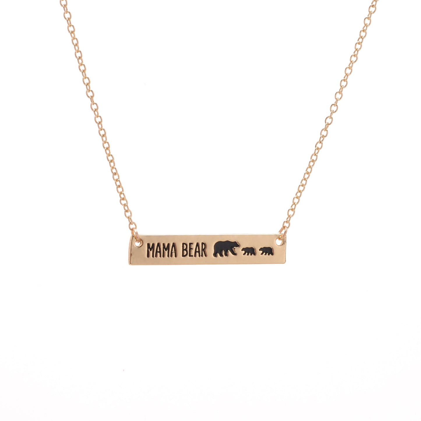 Explosive Mother's Day Gift Simple Fashion Mother Bear Pendant Necklace Alloy Gold and Silver Two Colors