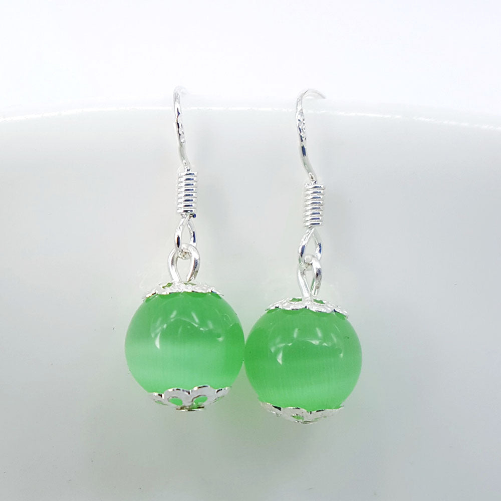 Ze Tian Ji Mo Yu Opal Ancient Earrings Retro Palace Hanfu Earrings Net Red Explosive Jewelry Stall