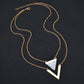 Popular official website with the same triangle turquoise pendant necklace V-shaped double-layer clavicle chain