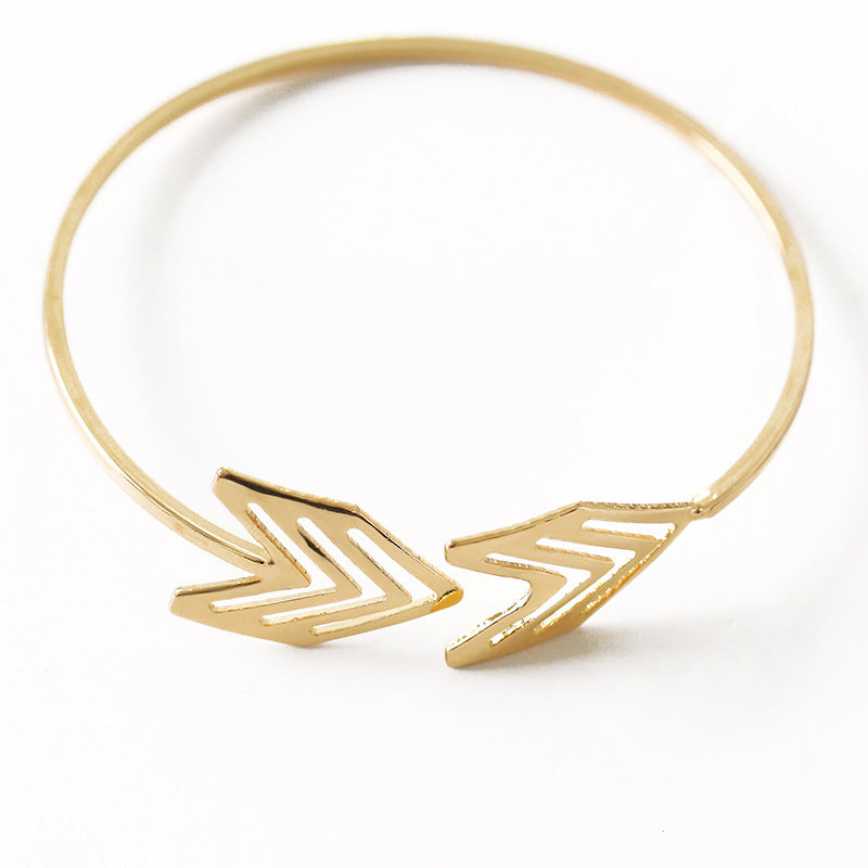 ins hollow arrow bracelet unisex retro fashion metal geometric opening bracelet girlfriend gift