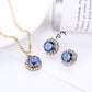 Autumn and Winter Bridal Jewelry Set Gemstone Diamond Necklace Two-piece Set Jewelry