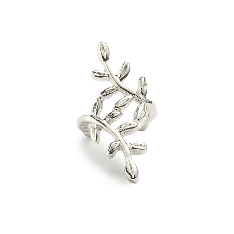 Fashionable all-match trendy men's trendy women's tree leaf ear clips without pierced earrings jewelry