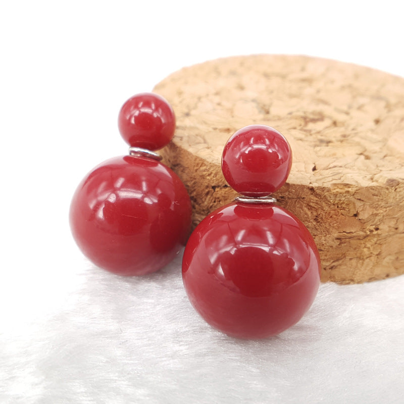 Candy-colored spherical stud earrings Ode to Joy star with the same jewelry resin alloy earrings