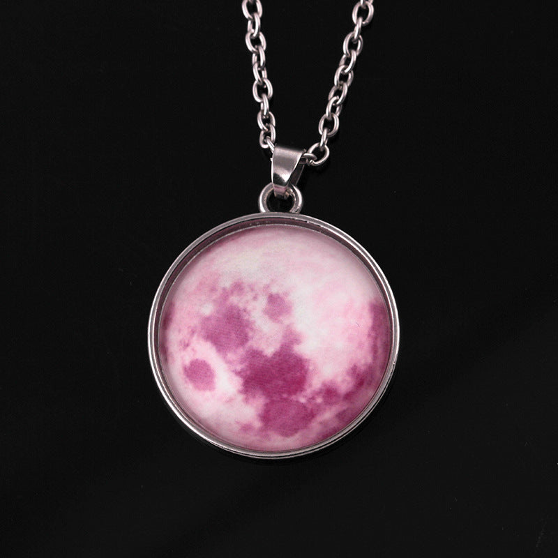 Harajuku Universe Fantasy Starry Sky Time Gemstone Luminous Necklace Personality Luminous Pendant Jewelry