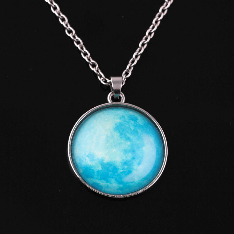 Harajuku Universe Fantasy Starry Sky Time Gemstone Luminous Necklace Personality Luminous Pendant Jewelry