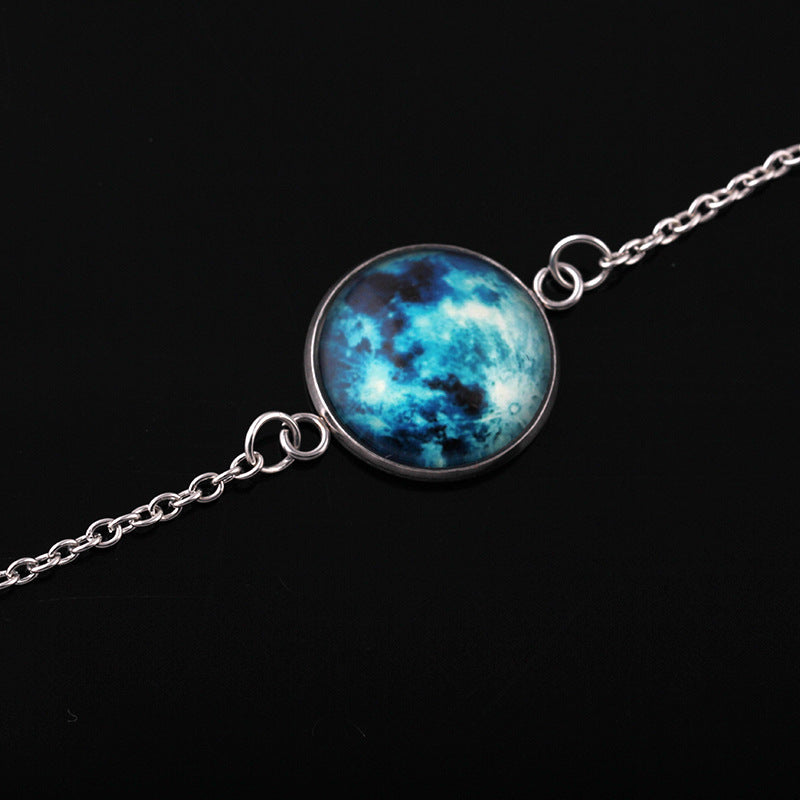 Creative Harajuku Universe Fantasy Starry Sky Time Gem Luminous Bracelet Personality Luminous Moon Bracelet Jewelry