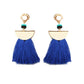 Vintage Ethnic Scalloped Tassel Earrings Fashion Colorful Exaggerated Accessories Boho Earrings