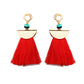 Vintage Ethnic Scalloped Tassel Earrings Fashion Colorful Exaggerated Accessories Boho Earrings