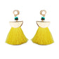 Vintage Ethnic Scalloped Tassel Earrings Fashion Colorful Exaggerated Accessories Boho Earrings