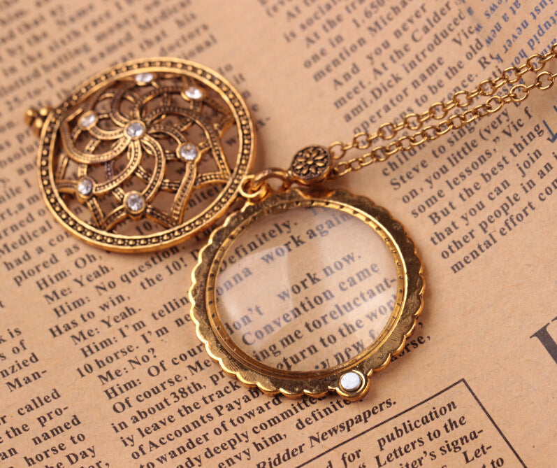 Fashion personality magnifying glass necklace creative retro animal pendant jewelry