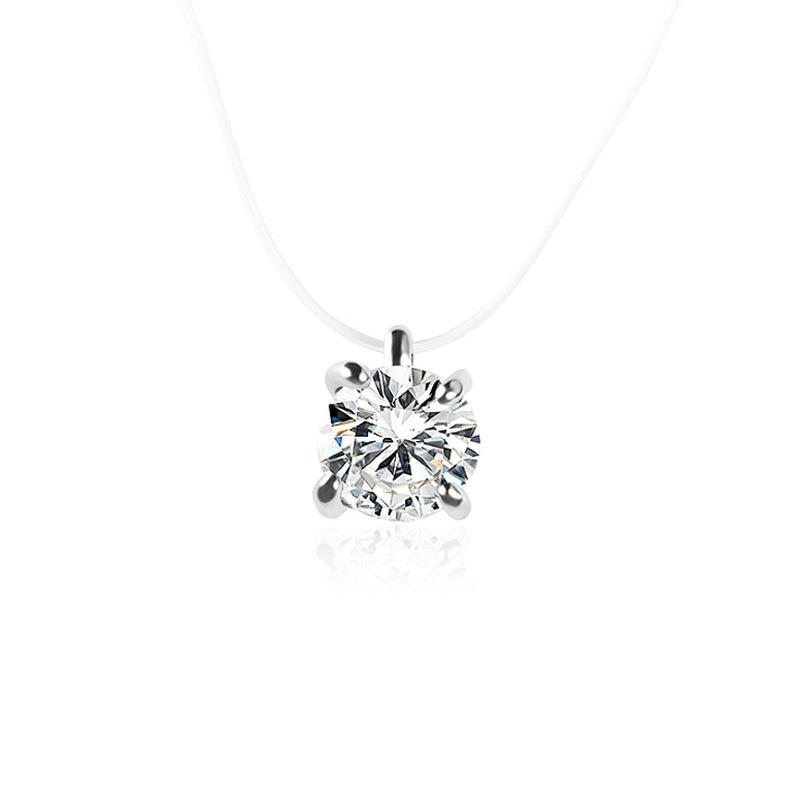 Temperament pendant multi-claw inlaid diamond zircon pendant necklace women's short simple collarbone chain