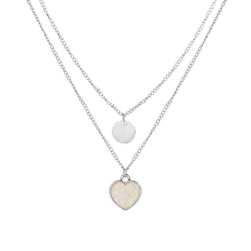 Women's Simple Fluorescent Color Love Hemp Pattern Necklace Two Sets Mixed Batch