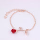 Fashion Red Rose Bracelet Temperament Simple Sweet Flower Bracelet Hand Jewelry