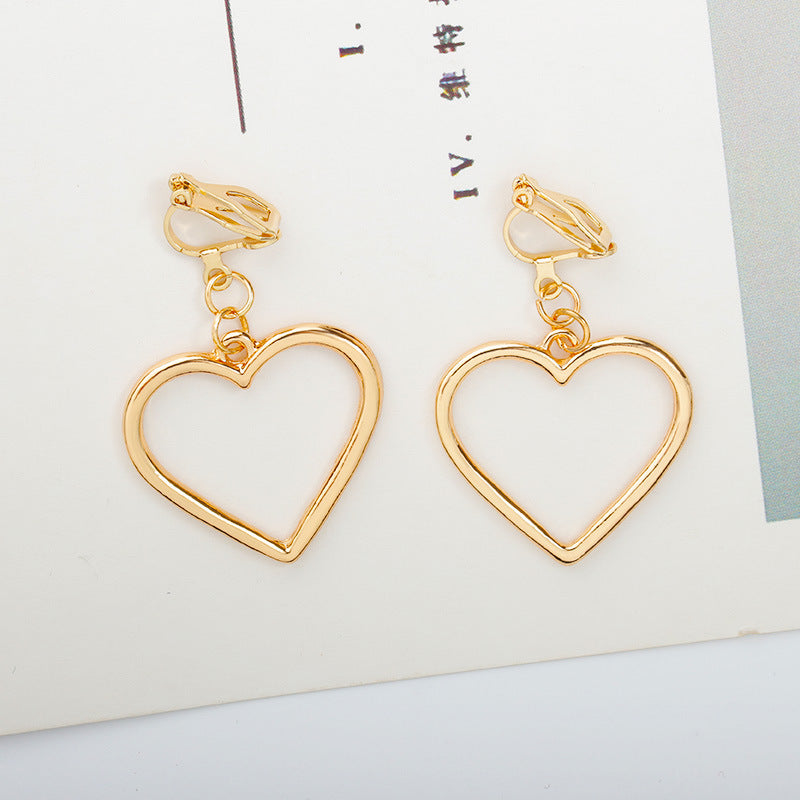 Fresh Ear Jewelry Harajuku Hollow Heart Earrings Soft Girl Earrings Ladies Earrings