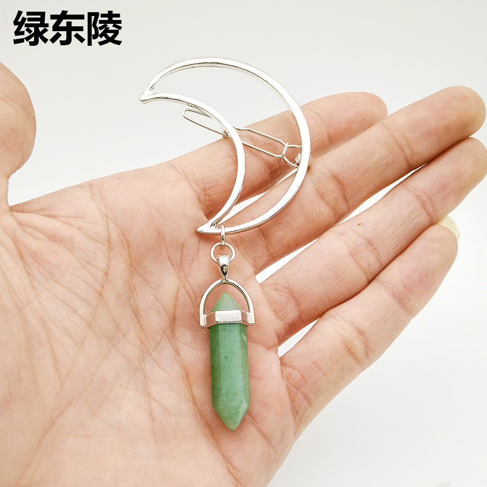 Jewelry spring and summer trendy hair accessories alloy moon hexagonal column headdress