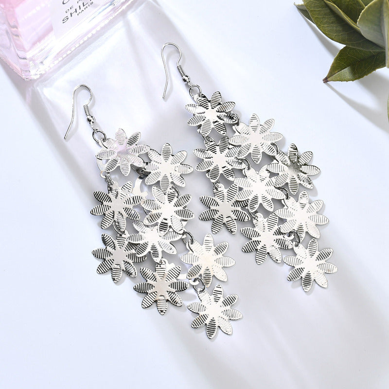 Multi-layer Snow Ice Flower Earrings For Women Vintage Earrings