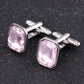 Square Crystal Cufflinks Jewelry Men's Cufflinks Gemstone Shirt Sleeve Nail Pattern Cufflinks
