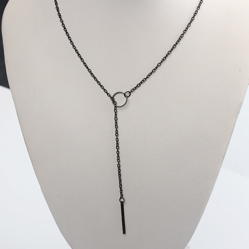 Simple Simple Chain Metal Circle Short Necklace Simple Adjustable Clavicle Chain Net Red Necklace Female