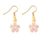 Small fresh dripping oil pink flower pearl earrings five-leaf flower earrings earrings ear clips