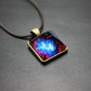 Pyramid luminous crystal pendant dream starry sky same necklace for men and women small gift chest chain with chain