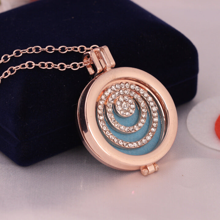 Jewelry necklace essential oil diffuser aromatherapy necklace alloy diamond long sweater chain