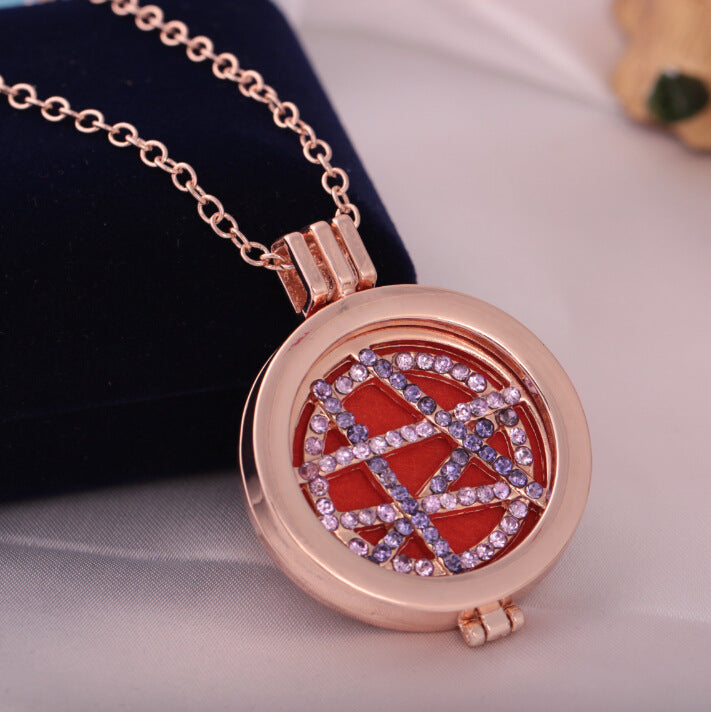 Jewelry necklace essential oil diffuser aromatherapy necklace alloy diamond long sweater chain