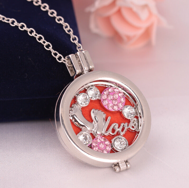 Jewelry necklace essential oil diffuser aromatherapy necklace alloy diamond long sweater chain