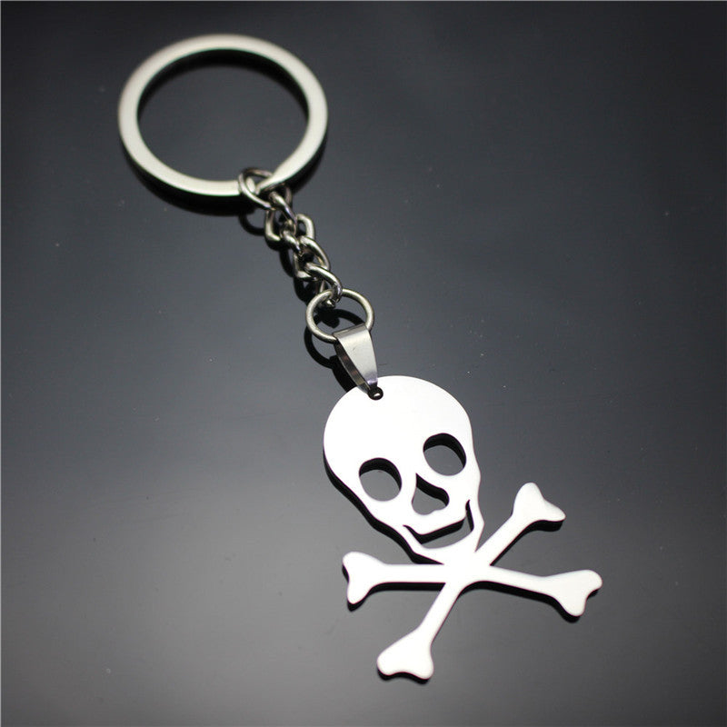 Skull, dollar, rudder, pentagram, leaf, game peripheral, stainless steel key ring, pendant, key chain, direct supply