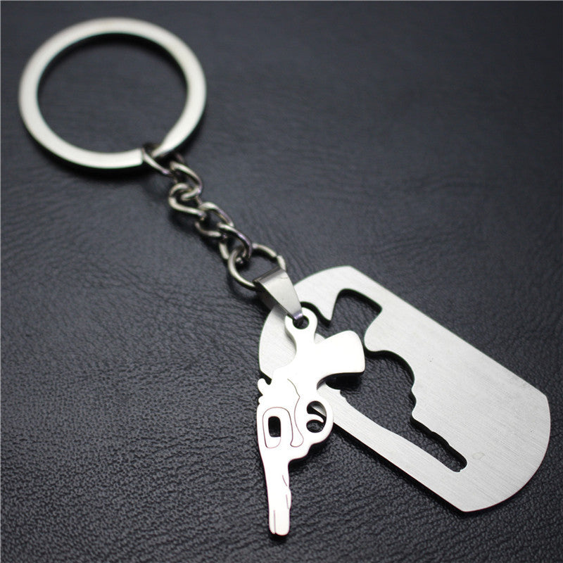 Skull, dollar, rudder, pentagram, leaf, game peripheral, stainless steel key ring, pendant, key chain, direct supply