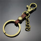 Top Layer Cowhide Key Chain Chain Belt Chain Key Ring Dog Buckle 1 Colors Leather Bag Pendant Antique Bronze