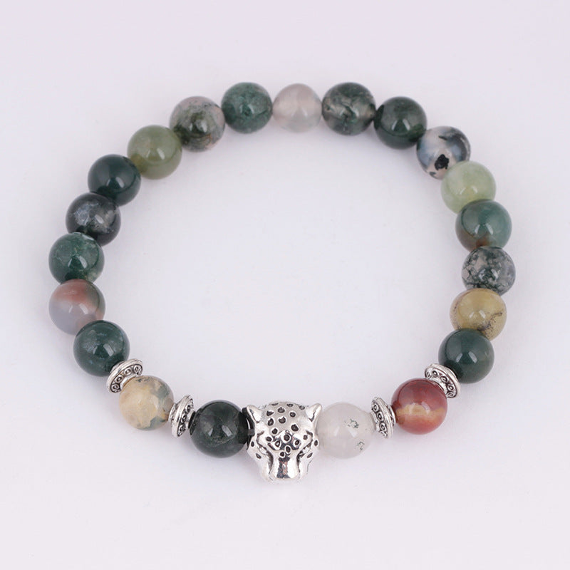 Fashion Leopard Bracelet Raw Stone Bracelet Personality Creative Animal Leopard Head Hand Jewelry