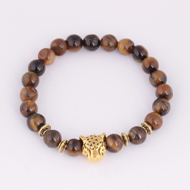 Fashion Leopard Bracelet Raw Stone Bracelet Personality Creative Animal Leopard Head Hand Jewelry