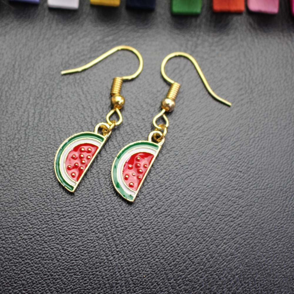 Summary of fruit series earrings drop oil drop diamond strawberry watermelon pineapple banana earrings