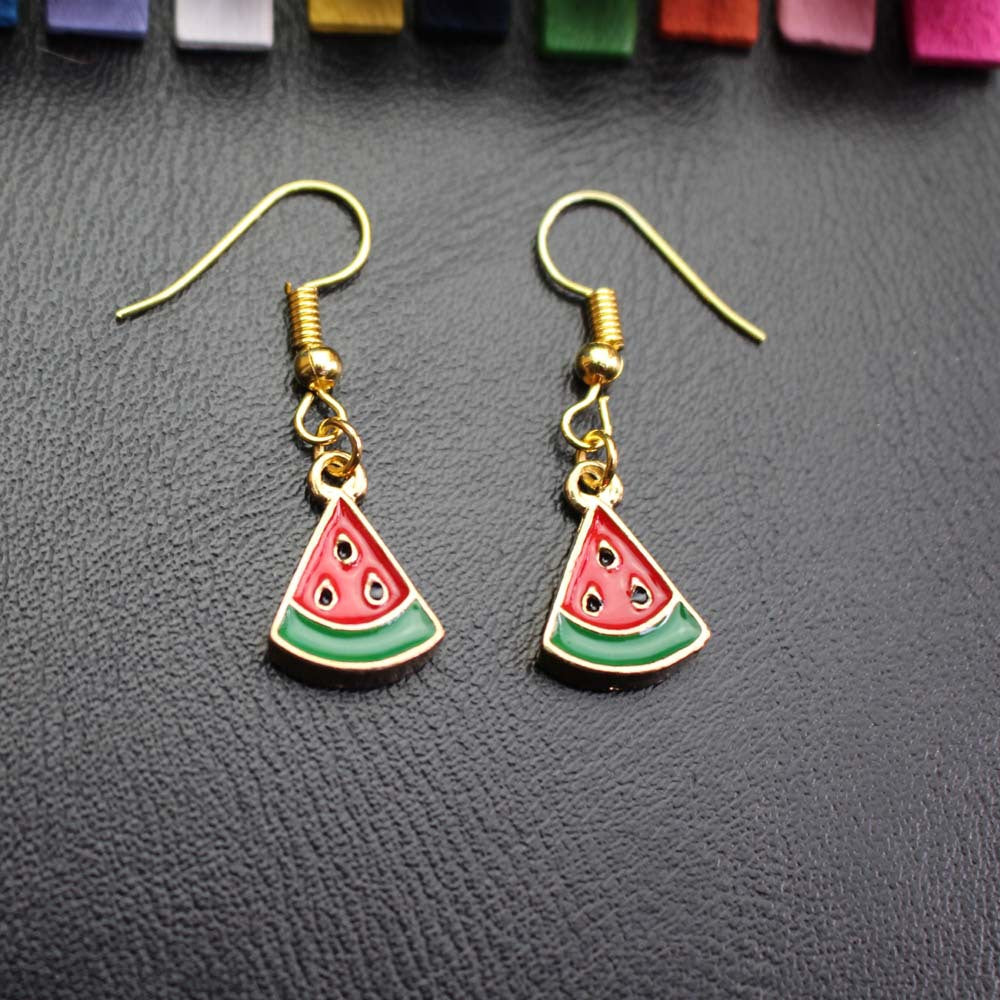 Summary of fruit series earrings drop oil drop diamond strawberry watermelon pineapple banana earrings