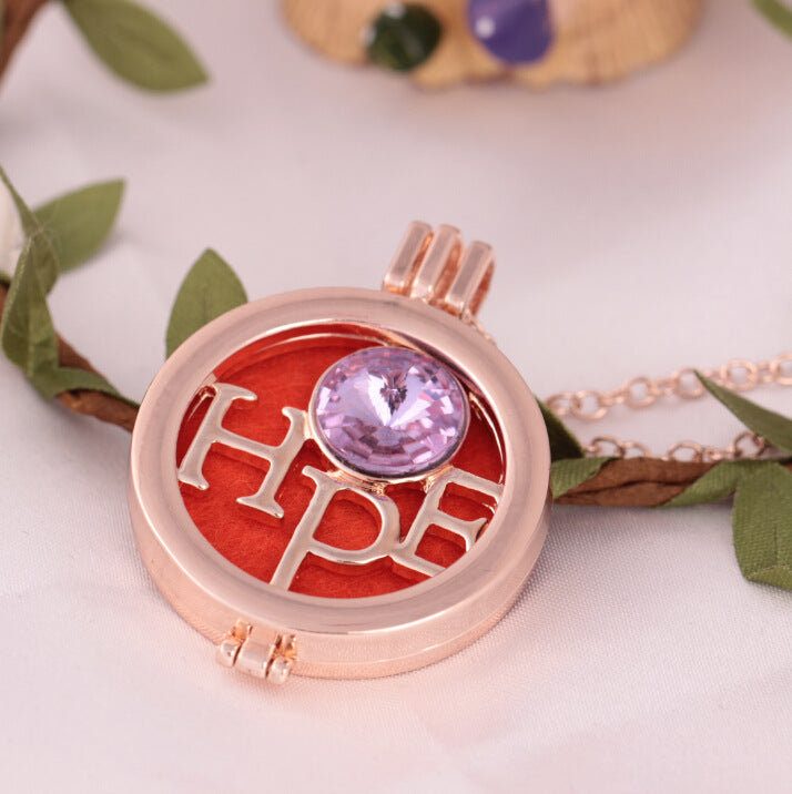 Jewelry necklace essential oil diffuser aromatherapy necklace alloy diamond long sweater chain
