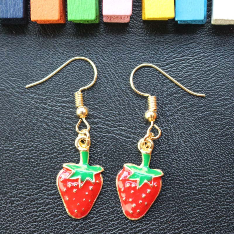 Summary of fruit series earrings drop oil drop diamond strawberry watermelon pineapple banana earrings