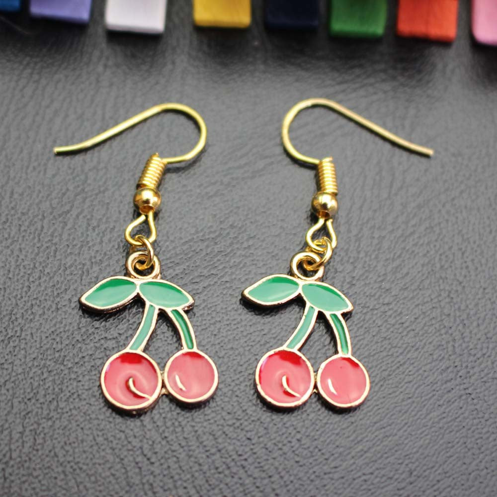 Summary of fruit series earrings drop oil drop diamond strawberry watermelon pineapple banana earrings