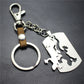 Lizard gecko stainless steel key chain car decoration couple bag key pendant top layer cowhide