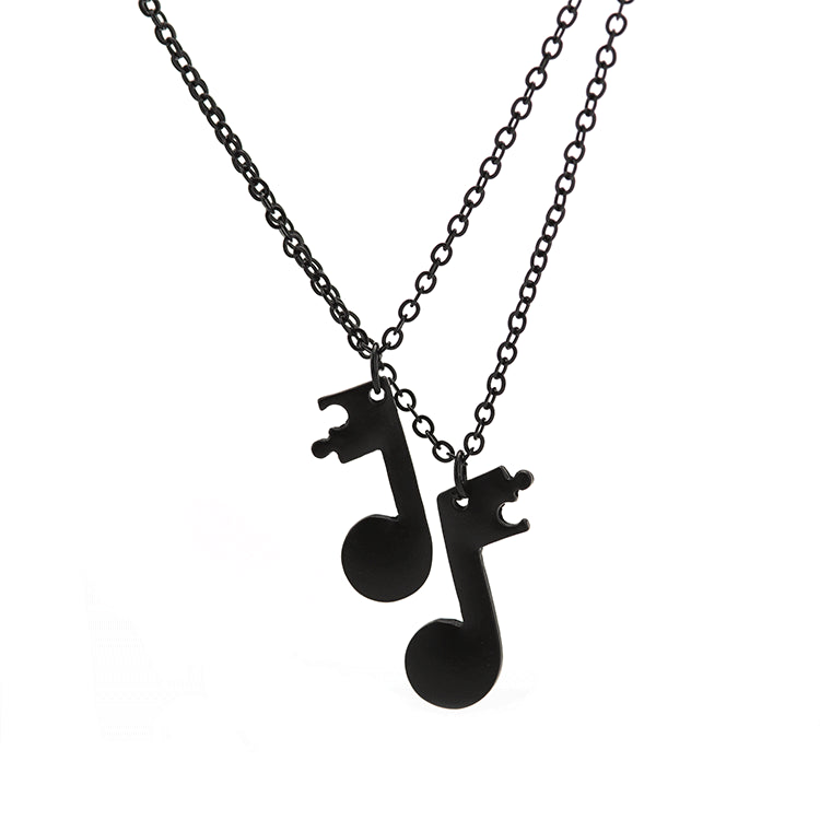 Clavicle Chain Music Note Logo Pendant Short Couple Music Necklace Two