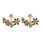 Sweet Ruili flower rhinestone back hanging earrings femininity pastoral fresh accessories jewelry earrings
