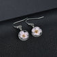 Retro Fashion Temperament Real Flowers Dried Flowers Crystal Ball Pendant Earrings Female Scenic Ethnic Jewelry