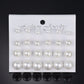 Fashion Jewelry Set Earrings 12 Pairs Square Imitation Zircon Stud Earrings Peach Heart Diamond Earrings