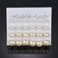 Fashion Jewelry Set Earrings 12 Pairs Square Imitation Zircon Stud Earrings Peach Heart Diamond Earrings
