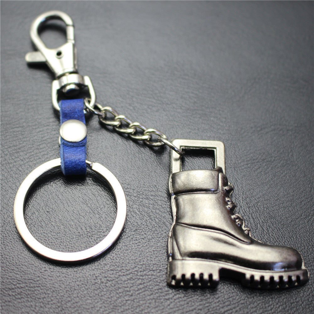 Retro horse boots key chain brushed shiny alloy accessories car key bag pendant gift Taobao gift